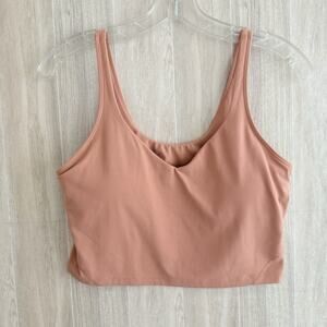 Lululemon Tank Top Women 10 Cropped Align Savannah Built In Bra Yoga Run